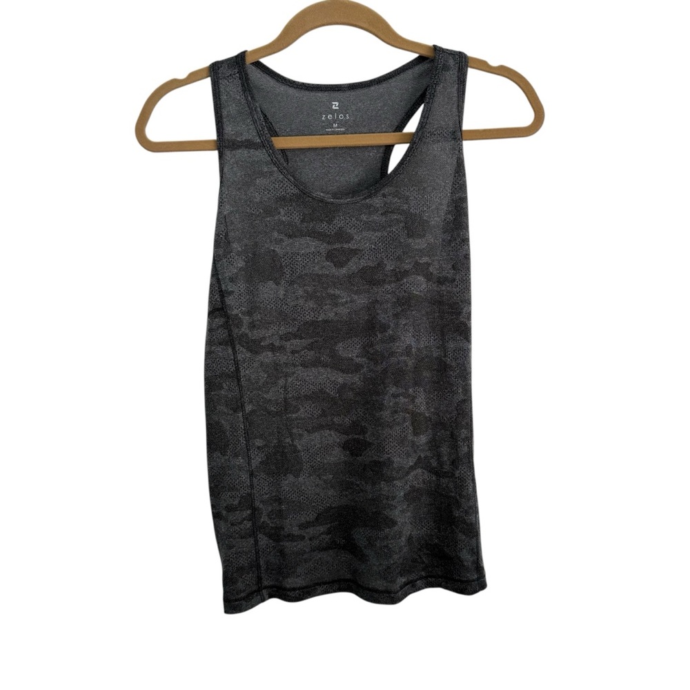Zelos Camouflage Sleeveless Tank Top Gray Size Medium Workout Activewear